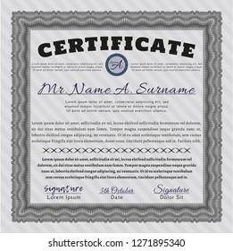 Grey Certificate template or diploma template. Elegant design. Customizable, Easy to edit and change colors. With quality background. 