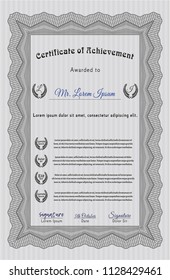 Grey Certificate template or diploma template. With great quality guilloche pattern. Customizable, Easy to edit and change colors. Money Pattern design. 