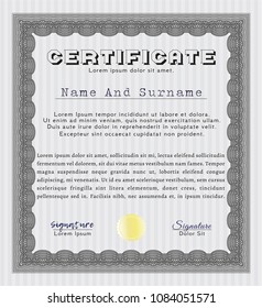  Grey Certificate template or diploma template. With quality background. Good design. Detailed. 