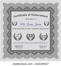 Grey Certificate template or diploma template. Vector illustration. With quality background. Modern design. 