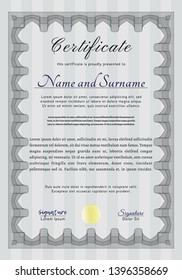 Grey Certificate template or diploma template. Vector illustration. With quality background. Excellent design. 