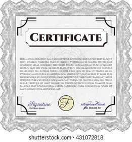 Grey Certificate template or diploma template. Vector pattern that is used in currency and diplomas.Complex background. Superior design. 