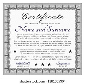 Grey Certificate template. Good design. Customizable, Easy to edit and change colors. With background. 