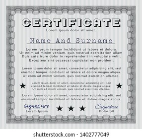 Grey Certificate template. With great quality guilloche pattern. Excellent design. Detailed. 