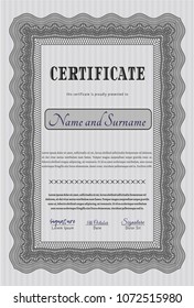  Grey Certificate template. With guilloche pattern and background. Detailed. Good design. 