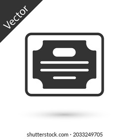 Grey Certificate template icon isolated on white background. Achievement, award, degree, grant, diploma concepts.  Vector