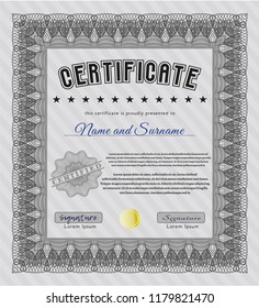 Grey Certificate template. Perfect design. Customizable, Easy to edit and change colors. With quality background. 