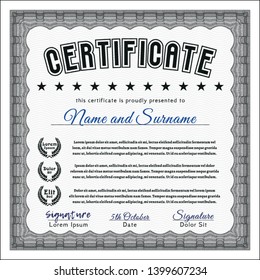 Grey Certificate template. Superior design. Easy to print. Customizable, Easy to edit and change colors. 