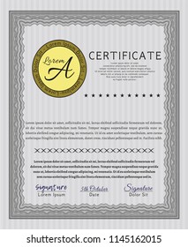 Grey Certificate. Vector illustration. With quality background. Nice design. 