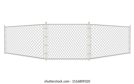 Grey chain fence. vector illustration