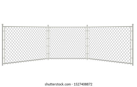 Grey chain fence. vector illustration