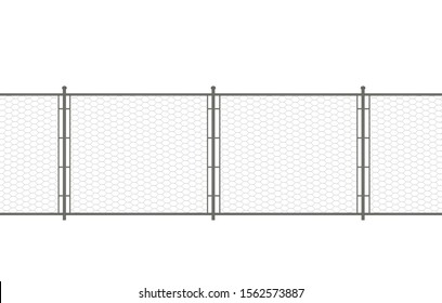 Grey chain fence. vector illustration