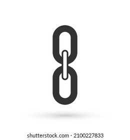 Graue Kette Symbol einzeln auf weißem Hintergrund. Link Single. Symbol der Hyperlink-Kette.  Vektorgrafik