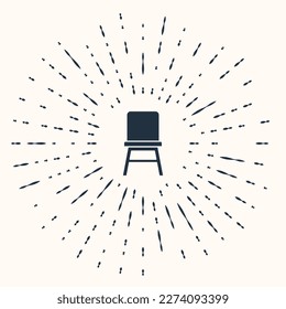 Grey Chair icon isolated on beige background. Abstract circle random dots. Vector