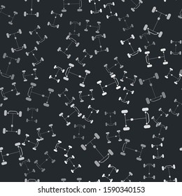Grey Chassis car icon isolated seamless pattern on black background.  Vector Illustration