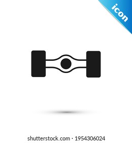 Icono de coche del chasis gris aislado en fondo blanco.  Vector