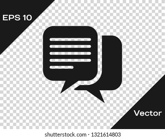 Grey Chat icon isolated on transparent background. Speech bubbles symbol. Vector Illustration