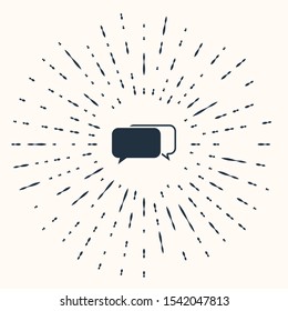 Grey Chat icon isolated on beige background. Speech bubbles symbol. Abstract circle random dots. Vector Illustration