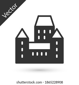 Grey Chateau Frontenac hotel in Quebec City, Canada icon isolated on white background.  Vector
