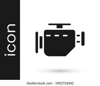 Grey Check engine icon isolated on white background.  Vector Illustration