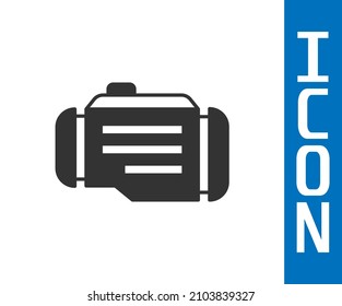 Grey Check engine icon isolated on white background.  Vector