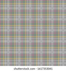 Grey checkered ornament with yellow, red and grey lines