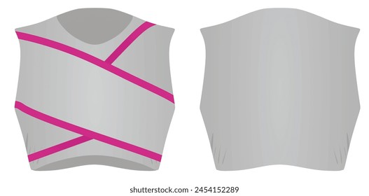 Grey cheerleader top. vector illustration