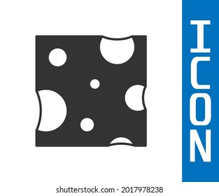 Grey Cheese icon isolated on white background.  Vector