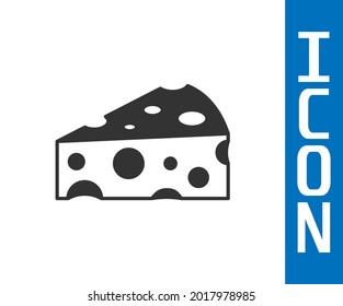 Grey Cheese icon isolated on white background.  Vector