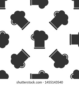 Grey Chef hat icon isolated seamless pattern on white background. Cooking symbol. Cooks hat.  Vector Illustration