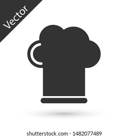 Grey Chef hat icon isolated on white background. Cooking symbol. Cooks hat.  Vector Illustration