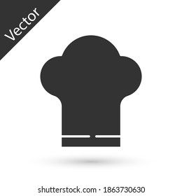 Grey Chef hat icon isolated on white background. Cooking symbol. Cooks hat. Vector.