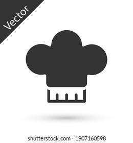 Grey Chef hat icon isolated on white background. Cooking symbol. Cooks hat. Vector.