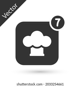Grey Chef hat icon isolated on white background. Cooking symbol. Cooks hat.  Vector