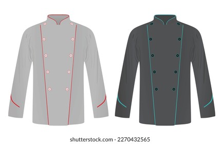 Grey chef shirt. cook uniform. vector illustration