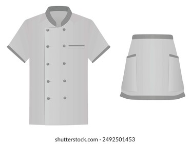 Grey  chef uniform. vector illustration