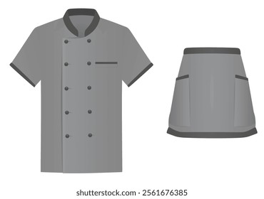 Grey  chef uniform. vector illustration