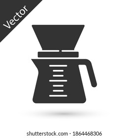 Grey Chemex icon isolated on white background. Alternative methods of brewing coffee. Coffee culture. Vector.