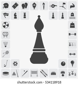 Grey chess figure icon illustration isolated vector sign symbol