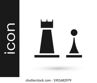 Grey Chess icon isolated on white background. Business strategy. Game, management, finance.  Vector Illustration