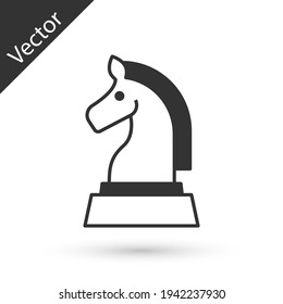 Grey Chess icon isolated on white background. Business strategy. Game, management, finance. Vector
