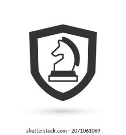 Grey Chess icon isolated on white background. Business strategy. Game, management, finance.  Vector