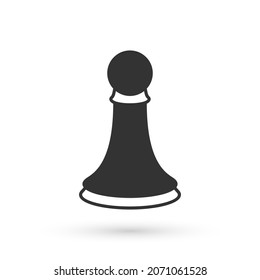 Grey Chess pawn icon isolated on white background.  Vector