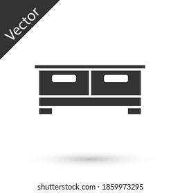 Grey Chest of drawers icon isolated on white background. Vector.