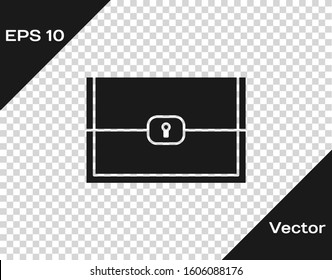 Grey Chest for game icon isolated on transparent background.  Vector Illustration