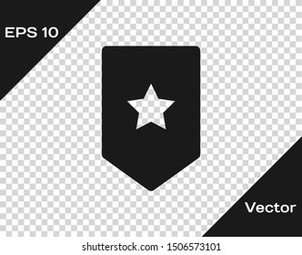 Grey Chevron icon isolated on transparent background. Military badge sign.  Vector Illustration