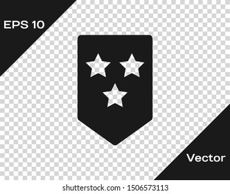 Grey Chevron icon isolated on transparent background. Military badge sign.  Vector Illustration