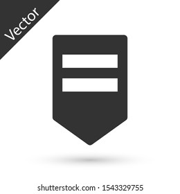 Grey Chevron icon isolated on white background. Military badge sign.  Vector Illustration