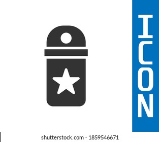 Grey Chevron icon isolated on white background. Military badge sign.  Vector