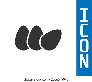 Grey Chicken egg icon isolated on white background.  Vector